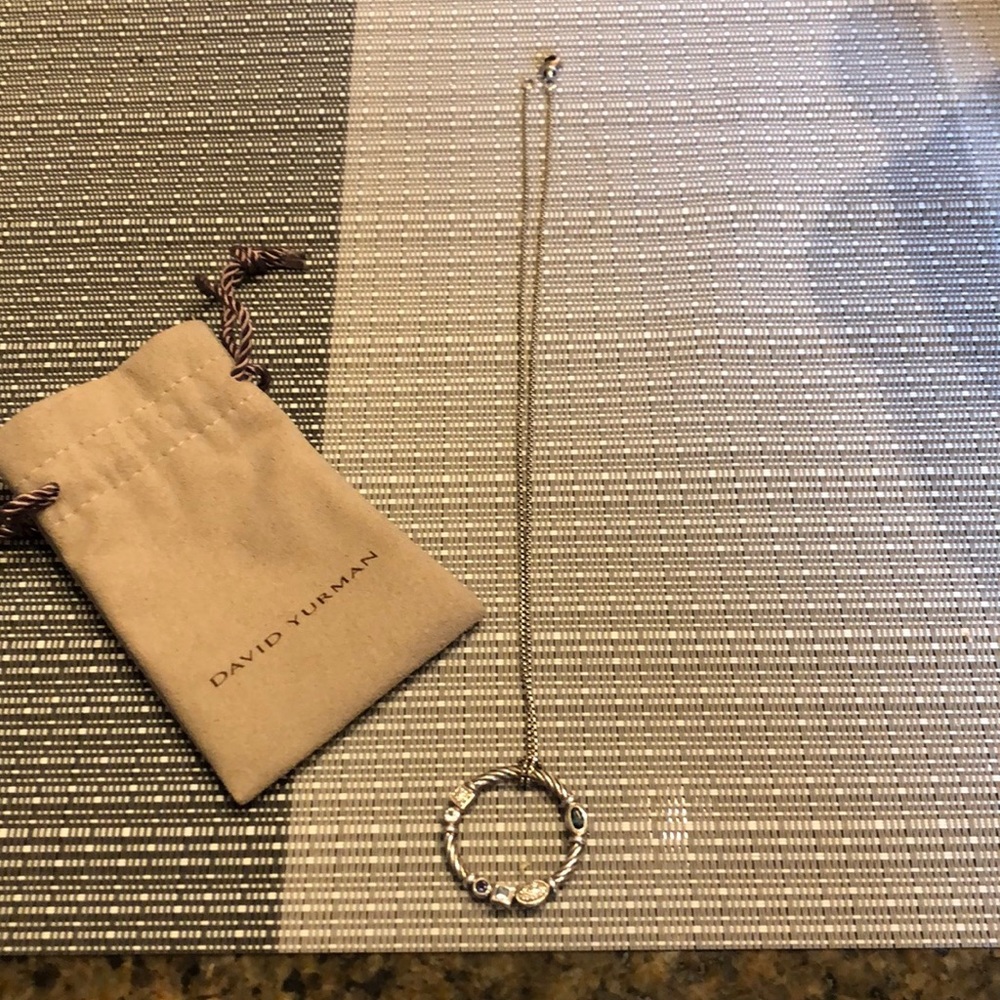 David Yurman confetti necklace blue stone.